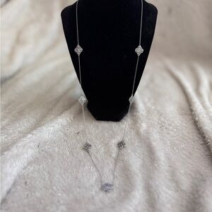 Ann Taylor Factory Silver Geometric Necklace